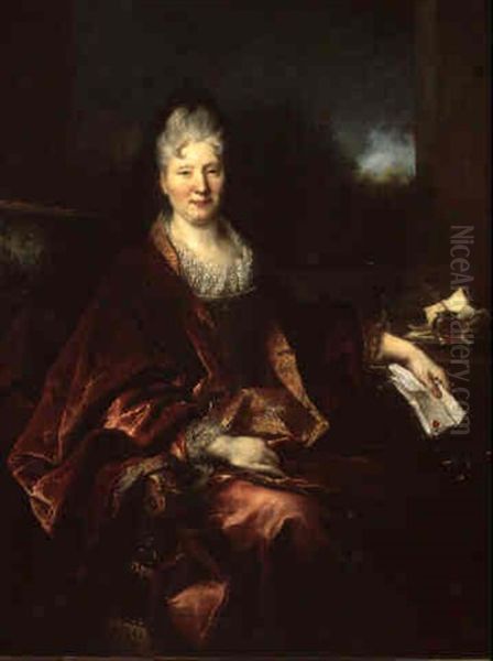 Portrait Presume De La Comtesse Hulin Oil Painting by Nicolas de Largilliere