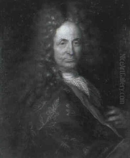 Portrait Du Compositeur Francais Andre Campra (1660-1744) Oil Painting by Nicolas de Largilliere