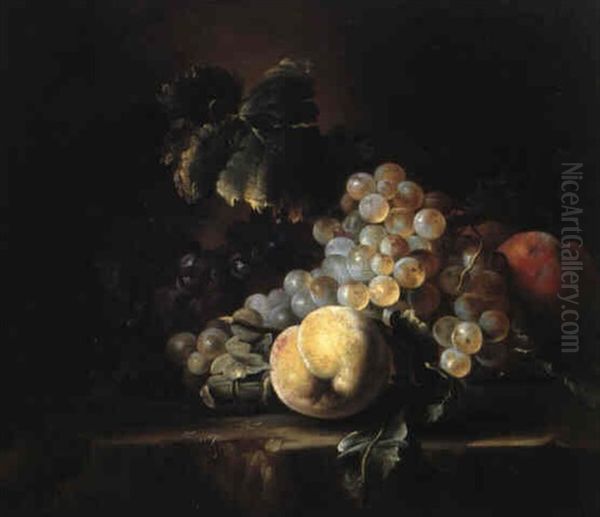 Fruktstilleben Med Vindruvor Oil Painting by Nicolas de Largilliere