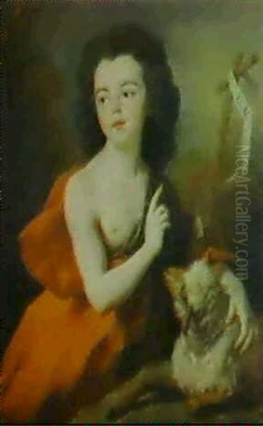 Portrait Allegorique Du Marquis De Brisay En Saint Jean-    Baptiste Oil Painting by Nicolas de Largilliere