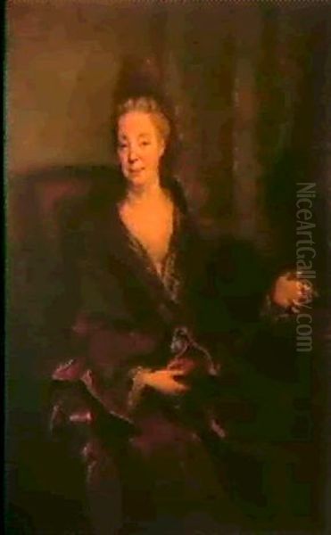 Portrait De Madame Titon Oil Painting by Nicolas de Largilliere