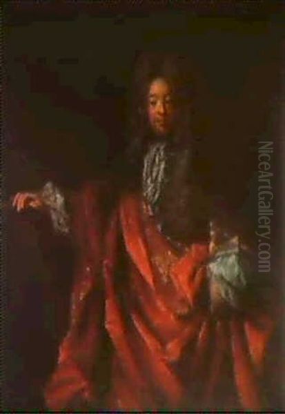 Portrait D'un Gentilhomme Oil Painting by Nicolas de Largilliere