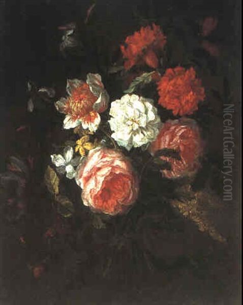 Bouquet De Fleurs Oil Painting by Nicolas de Largilliere