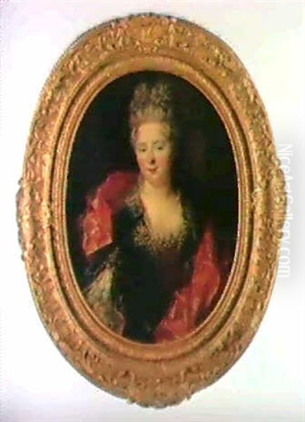 Portrait De Jeune Femme Oil Painting by Nicolas de Largilliere