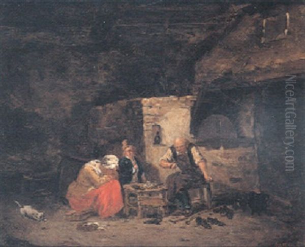 The Cobbler Oil Painting by Nicolas Louis Albert de LaRiva