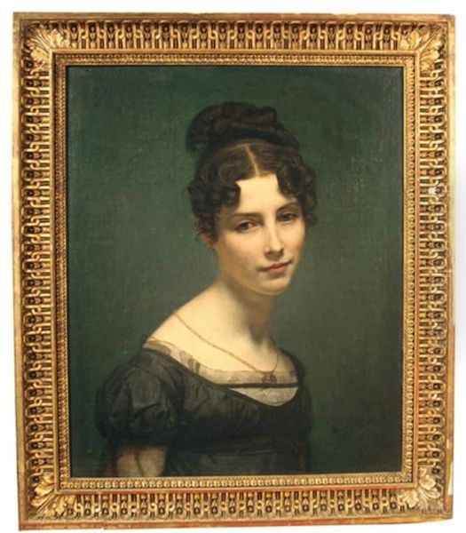 Portrait De Jeune Femme Oil Painting by Charles Philippe Auguste de Lariviere