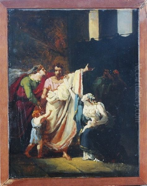 Scene From The Life Of Coriolanus Oil Painting by Charles Philippe Auguste de Lariviere