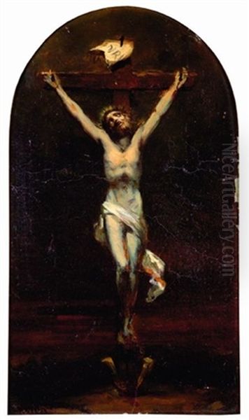 La Crucifixion Oil Painting by Charles Philippe Auguste de Lariviere