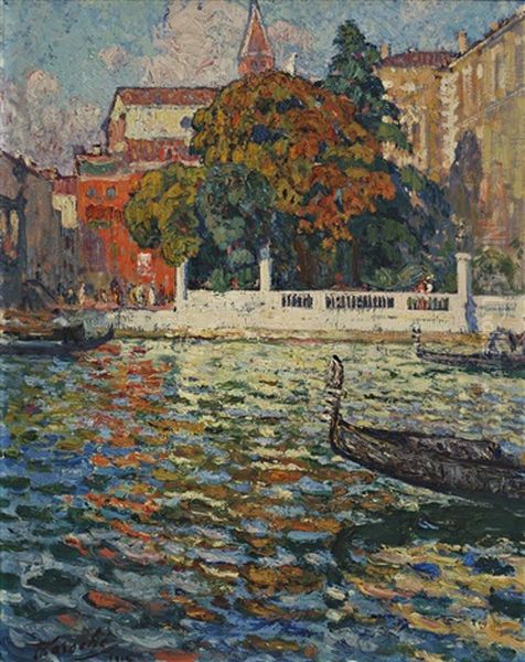 Canal De Venecia Oil Painting by Fernando Laroche