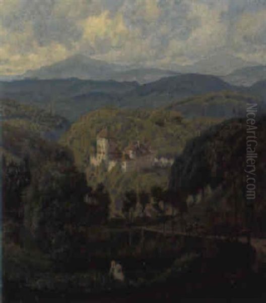 Landschaft Mit Blick Auf Schlos Wildenstein by Maria LaRoche