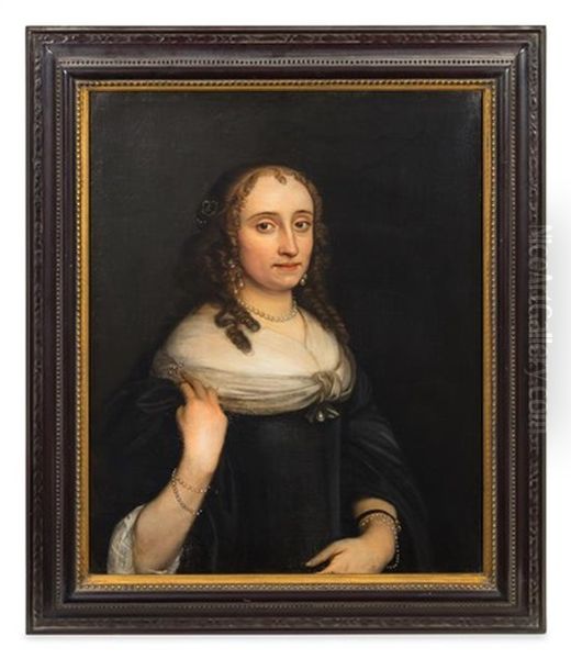 Portrait Of A Lady In Pearls Oil Painting by Marcellus Laroon the Elder