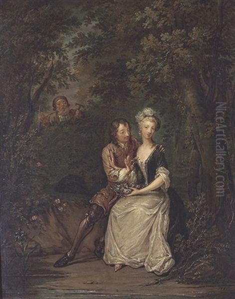 Lovers In A Glade Oil Painting by Marcellus Laroon the Younger