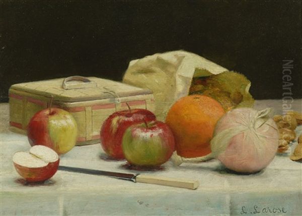 Still Life With Wrapped Oranges by Ludger Larose