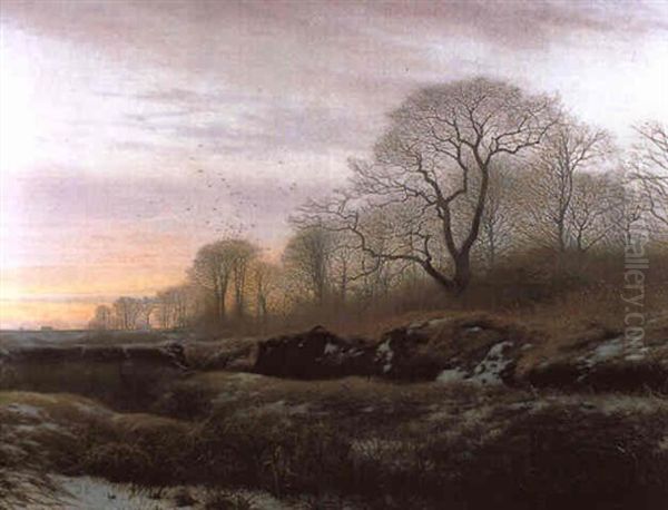 Abendstimmung Oil Painting by Adolf Alfred Larsen