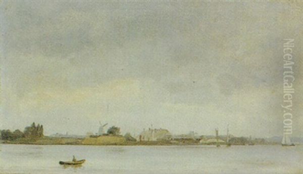 Indsejlingen Til Kobenhavns Havn Oil Painting by Carl Frederick Emmanuel Larsen