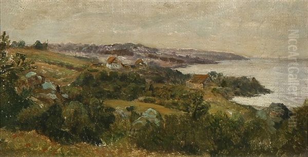 View Over The Rocky Coast Of Bornholm, Denmark Oil Painting by Emanuel Larsen