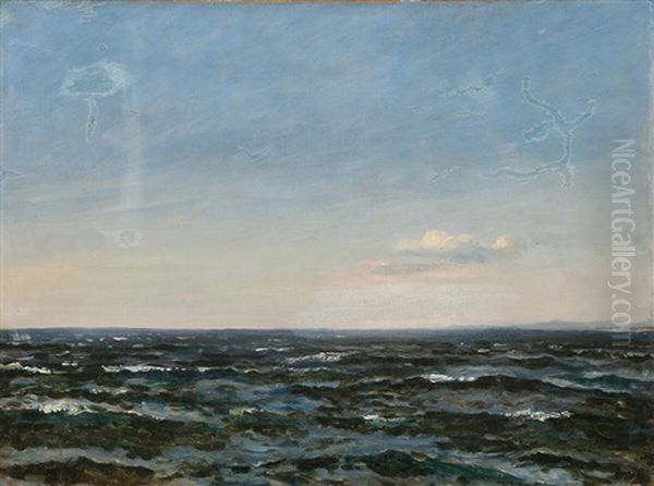 Blue Sky Over The Ocean Oil Painting by Emanuel Larsen