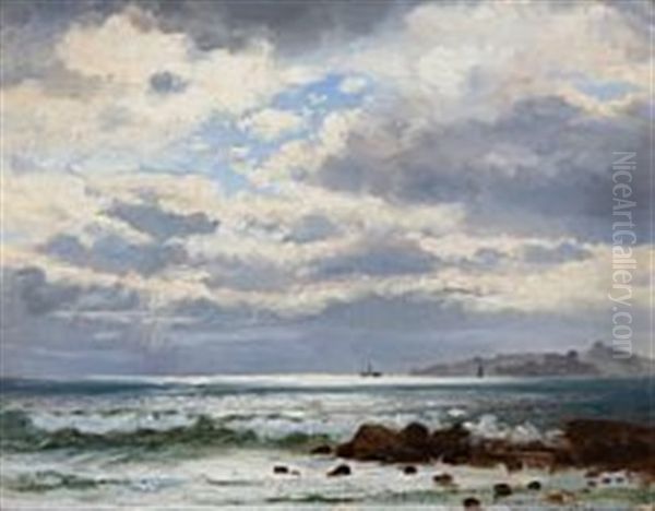 Coastal Scene Near Marseille Oil Painting by Emanuel Larsen