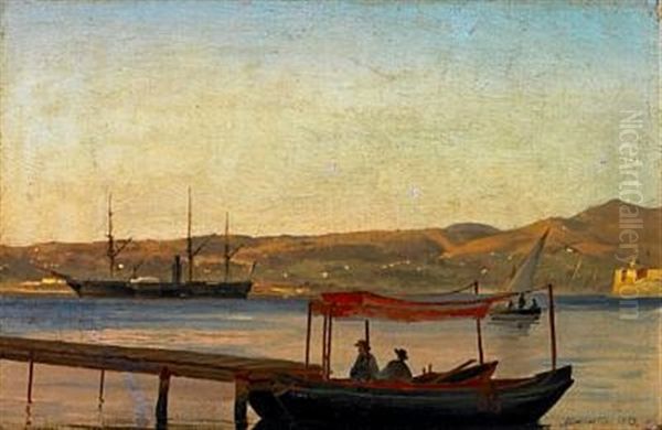 Scenery From Marseille Oil Painting by Emanuel Larsen