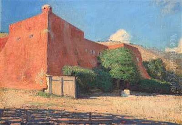 Fort Christian Pa St. Thomas Oil Painting by Hugo Valdemar Larsen