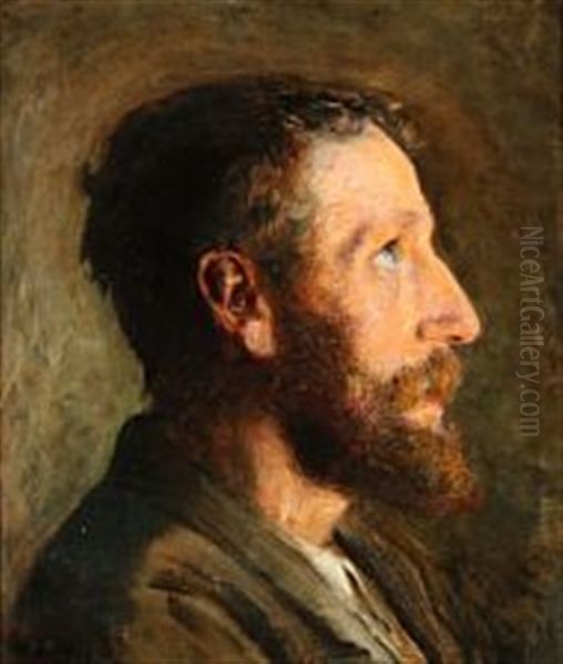 Profile Portrait Of The Painter L by Knud Erik Larsen