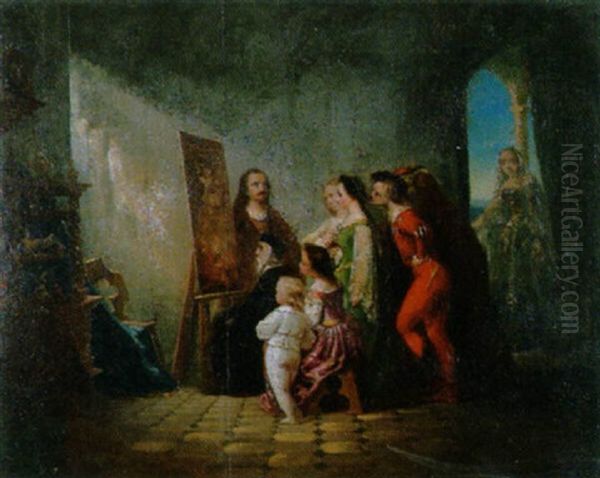 Atelierinterieur Oil Painting by Peter Julius Larsen