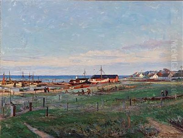 Fra Gilleleje Oil Painting by Frederik Larsen-Saerslov