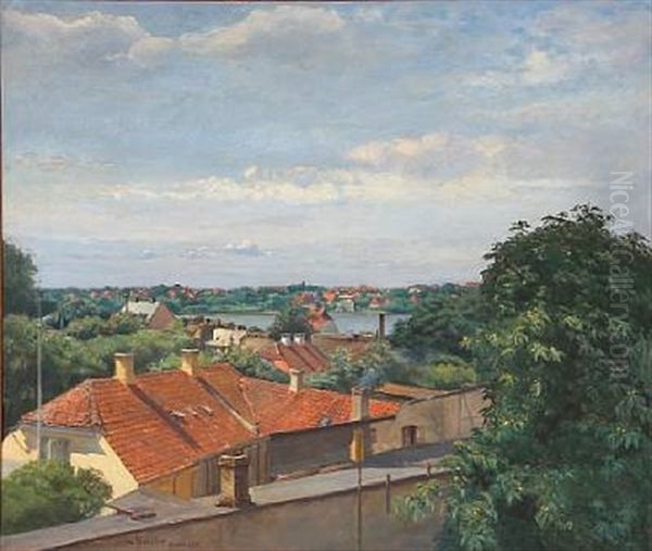 Fra Gentofte Oil Painting by Frederik Larsen-Saerslov