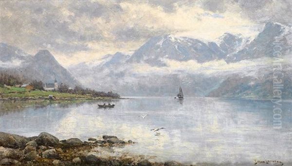 Hardanger Fjord Oil Painting by Johan Larssen