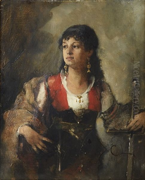 Flicka Med Svard (judith) Oil Painting by Carl Olof Larsson