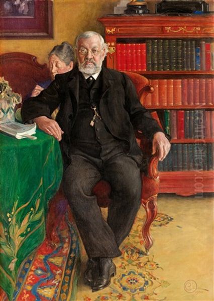 Portratt Av Grosshandlare Wilhelm Och Fru Emelie Josephson Oil Painting by Carl Olof Larsson