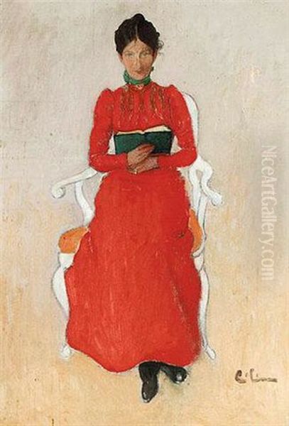 Portratt Av Dora Lamm (portrait Of Dora Lamm) Oil Painting by Carl Olof Larsson