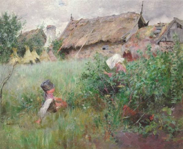 Vid Ryggasstugan Oil Painting by Carl Olof Larsson