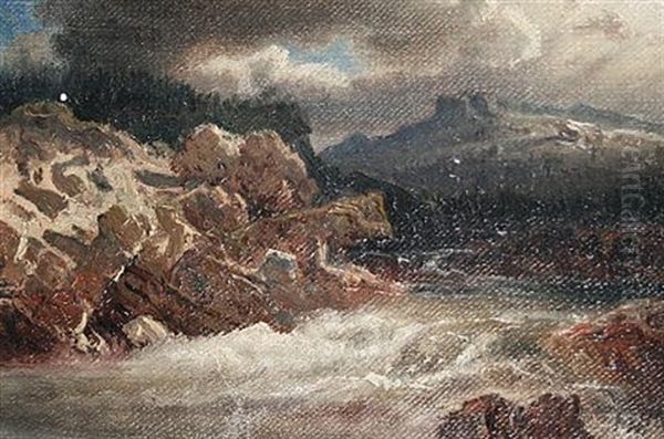 Stormy River Landscape Oil Painting by Marcus Larsson