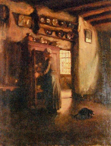 Interior Scene Oil Painting by Roland Lary