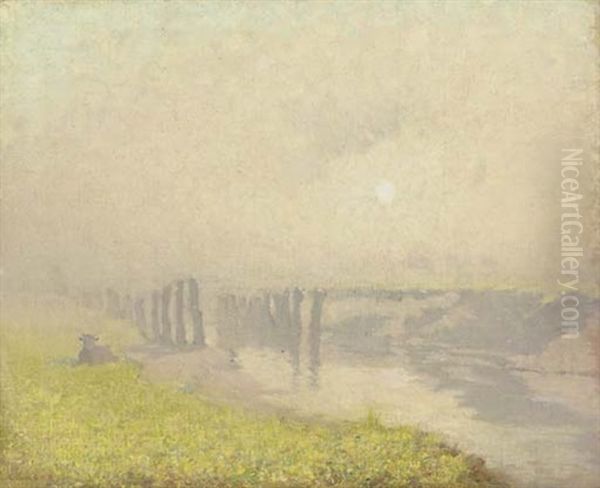 Early Morning Mist Oil Painting by Charles Augustus C. Lasar