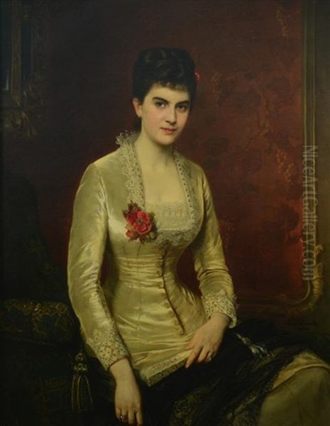 Portrait Of Helena Hardy Oil Painting by Carl Johann Lasch