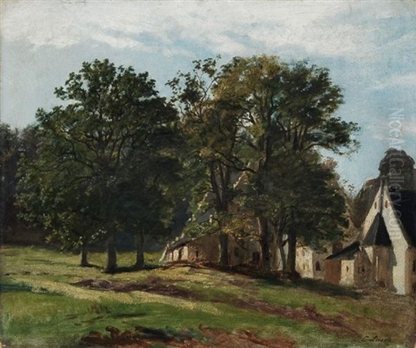 Wiese Am Dorfrand Oil Painting by Carl Johann Lasch