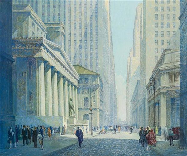 Wall Street Oil Painting by Lee Lash