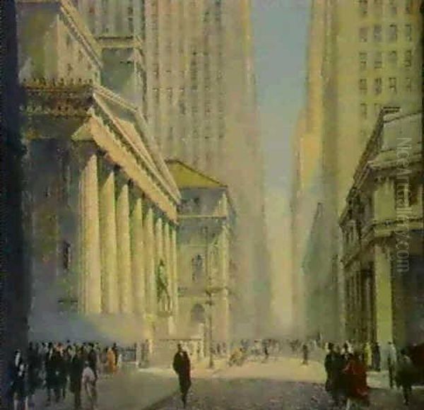 Wall Street Oil Painting by Lee Lash