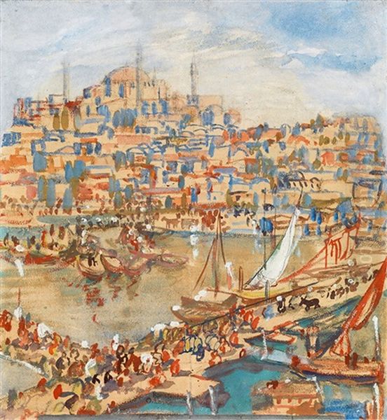 Constantinople Oil Painting by Oskar Laske