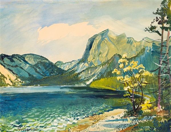 Trisselwand At The Altausseer See Oil Painting by Oskar Laske