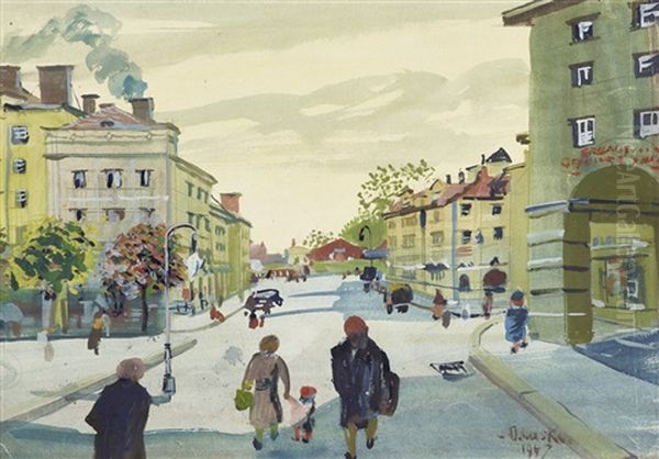 Sandleiten (ottakring) Oil Painting by Oskar Laske