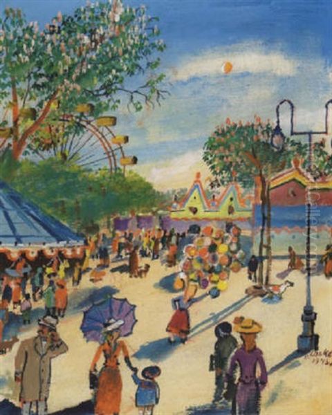 Wien, Prater Oil Painting by Oskar Laske