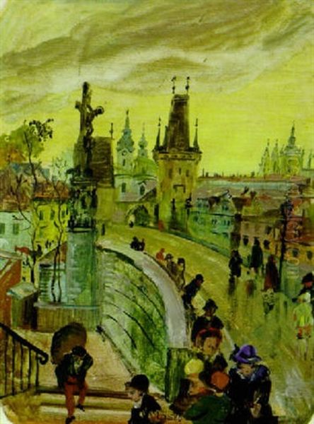 Prag Oil Painting by Oskar Laske