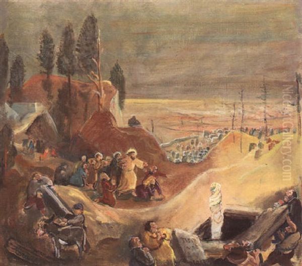 Auferweckung Des Lazarus Oil Painting by Oskar Laske