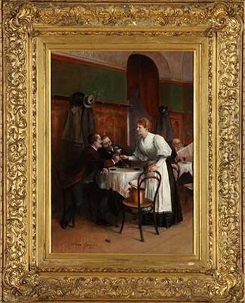 Champagnerlaune Oil Painting by Hans August Lassen