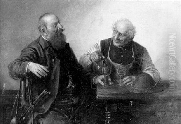 Jager Und Kellermeister Oil Painting by Hans August Lassen