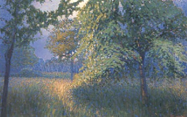 Sommerliche Wiesenlandschaft Oil Painting by Berthe Lassieur