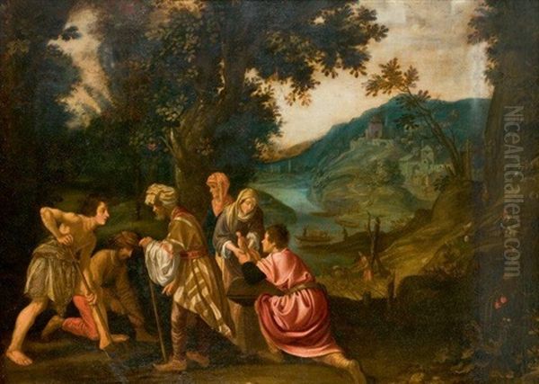 Jacob Enterrant Les Idoles Oil Painting by Pieter Lastman